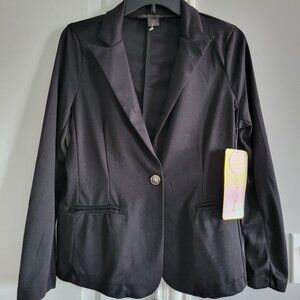 Coco & Shay Casual Black Blazer Medium 2 pocket Single Button Jacket Office NWT